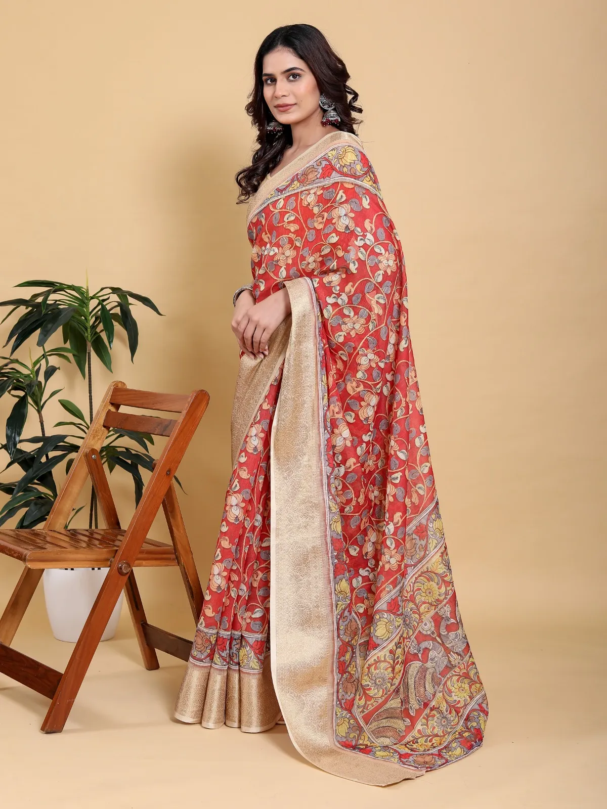 Kalamkari print saree - Image 4 in Kolkata